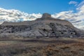 Winter meadow and butte at sunset Nebraska Royalty Free Stock Photo