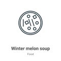 Winter melon soup outline vector icon. Thin line black winter melon soup icon, flat vector simple element illustration from Royalty Free Stock Photo