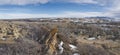 Panorama of Writing on Stone in the Winter Royalty Free Stock Photo