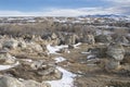 Winter at the Milk River Valley in Writing on Stone Provincial Park Royalty Free Stock Photo