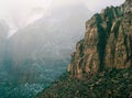 Winter mist from Canyon Overlook Trail, Zion National Park, Utah Royalty Free Stock Photo