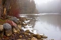 Winter mist on northern river