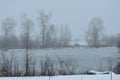 Winter mist rises over frozen water in Eastern Washington State