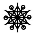 Winter Monochrome Hexagon Snowflake Doodle Icon