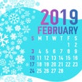 2019 winter months calendar template