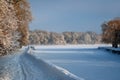 Winter morning in the city park of Khmelnitsky Royalty Free Stock Photo