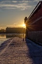 Winter morning on the Neva near the Peter and Paul Fortress