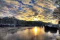 Winter morning river Amstel Royalty Free Stock Photo