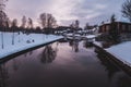 Winter morning by the river in Forssa Finland