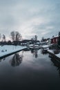 Winter morning by the river in Forssa Finland