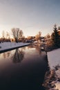 Winter morning by the river in Forssa Finland