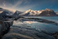 Winter morning, Seascape, Landscape. Wild Northern nature