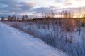 hunting tower overturned, in snow Royalty Free Stock Photo