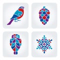 Winter mosaic icons Royalty Free Stock Photo