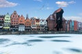 Winter Motlawa and Zuraw Port Crane, Gdansk, Poland