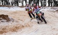 Winter moto cross speed competition in Latvia