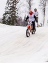 Winter moto cross speed competition in Latvia