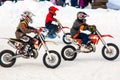 Winter Motocross competitions among children