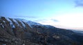 Winter in Mount Lebanon. View of Faraya  Suny day in winter, snowy natural  landscape Royalty Free Stock Photo