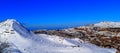 Winter in Mount Lebanon.large view of mountains above faraya Mayrouba and Hrajel, Lebanon Royalty Free Stock Photo