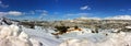 Winter in Mount Lebanon.large view of mountains above faraya Mayrouba and Hrajel, Lebanon Royalty Free Stock Photo