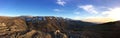 Winter in Mount Lebanon.large view of mountains above faraya until the mediterranee and Beirut in a far end Royalty Free Stock Photo