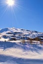 Winter in Mount Lebanon. Suny day in winter, snowy natural  landscape Royalty Free Stock Photo