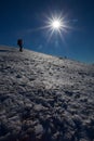 Winter mountain climbing Royalty Free Stock Photo