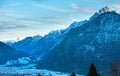 Winter mountain country landscape (Austria). Royalty Free Stock Photo