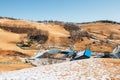 Winter mountain at Daegwallyeong sheep ranch in Pyeongchang, Korea Royalty Free Stock Photo