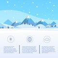 Winter Mountain Forest Landscape Background, Pine Royalty Free Stock Photo