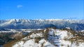 Mountain landscape winter, blue sky, high mountains - Piatra Craiului mountains - snow and blue sky Royalty Free Stock Photo