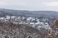 Winter mountain landscape in langgoens, Hessen Germany Royalty Free Stock Photo