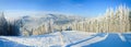 Winter mountain landscape with ski lift Royalty Free Stock Photo
