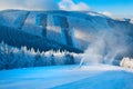 Winter Mountain Landscape, Snow Gun