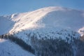 Winter mountain landscape, snowy peak in Low Tatras, Slovakia Royalty Free Stock Photo