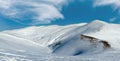 Winter mountain landscape Ukraine, Carpathian Mountains, Svydovets Range Royalty Free Stock Photo