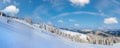 Winter mountain panorama landscape (Carpathian Mountains, Ukraine) Royalty Free Stock Photo