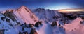 Winter mountain panorama landscape at night, Slovakia Tatras Royalty Free Stock Photo