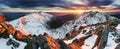 Winter mountain panorama landscape - sunset, Slovakia Royalty Free Stock Photo