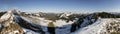 Winter mountain panorama from Seekarkreuz mountain in Bavaria, Germany