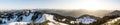 Winter mountain panorama from Seekarkreuz mountain in Bavaria, Germany