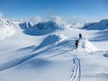 On the winter mountain ridge