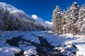 Winter mountain river Royalty Free Stock Photo