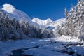 Winter mountain river Royalty Free Stock Photo