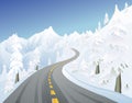 Winter mountain road