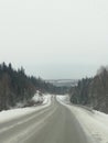 Winter, mountain road, breathtaking, danger, winter forest, winter road, descent from the mountain, twists like a snake,