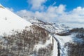 winter mountain road form above Royalty Free Stock Photo