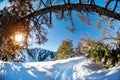 Winter mountain scenery Royalty Free Stock Photo