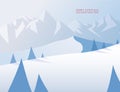 Winter mountain scenery with pine trees and snowy hills. Royalty Free Stock Photo